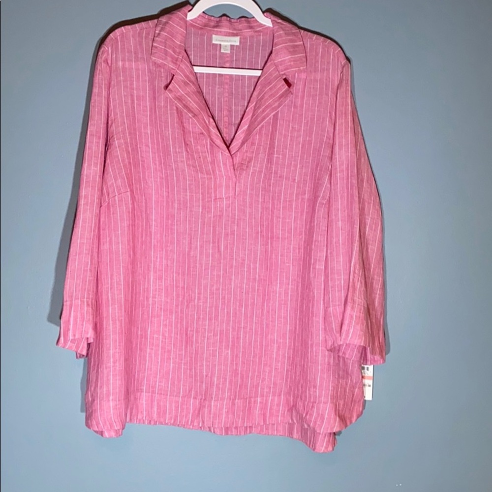 NWT Charter Club Lenin Pop Over Blouse 2X